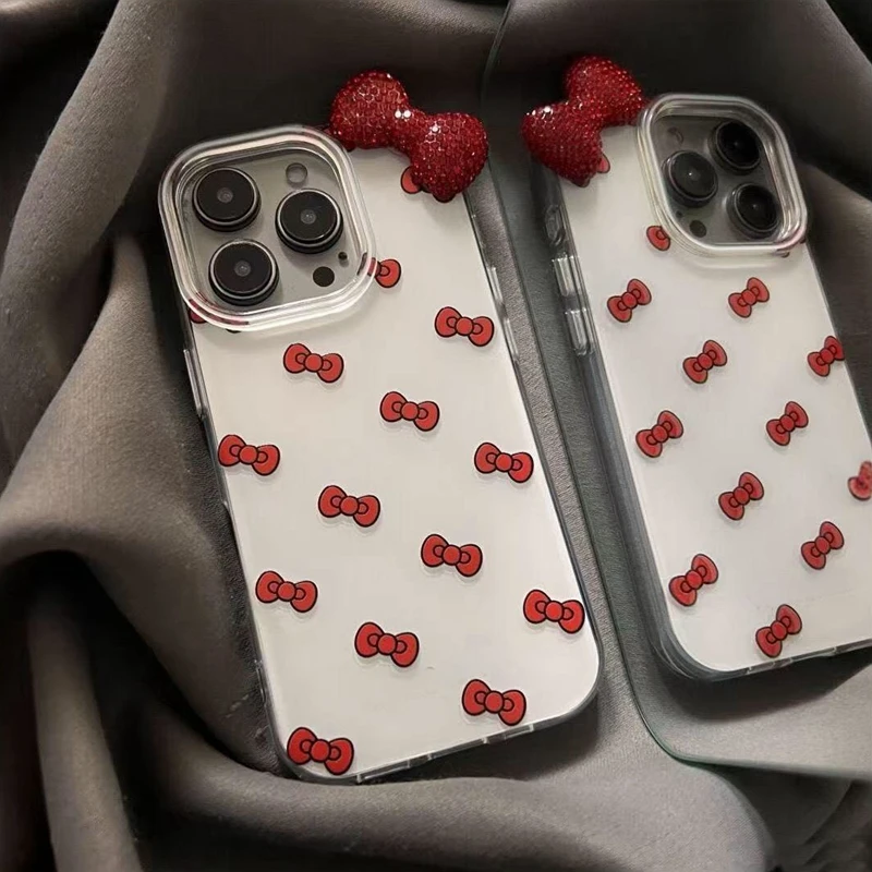 3D Red Bow Phone Case Cover
