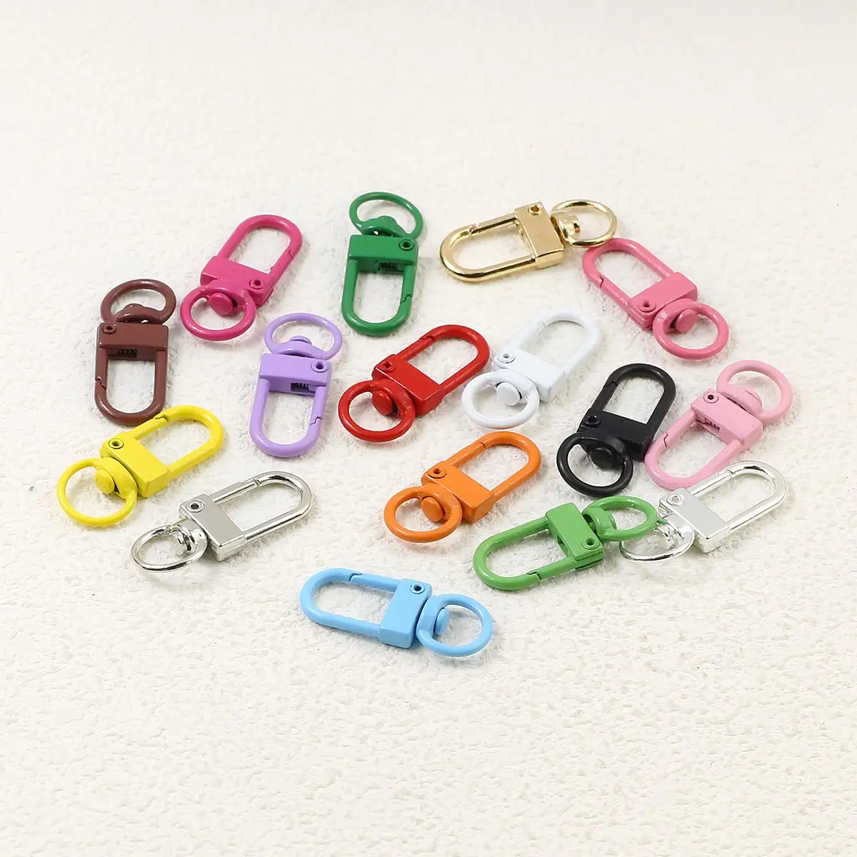 Colorful Macaron Keychain Clasps – Set of 10 for DIY Jewelry Accessories