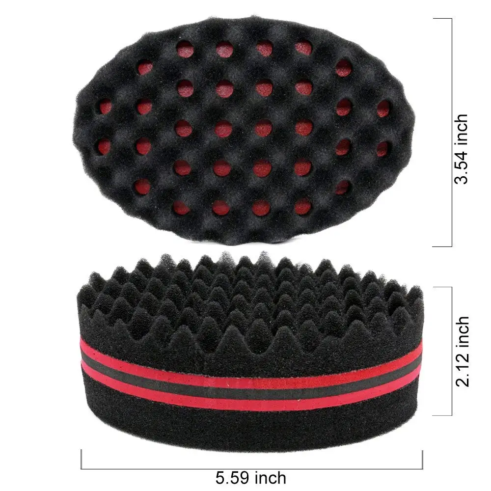 Double-Sided Magic Twisted Hairbrush Sponge Barber Salon Styling Oval Dual Use Perforated Curly Sponge Wave Roll Washable Tool 5