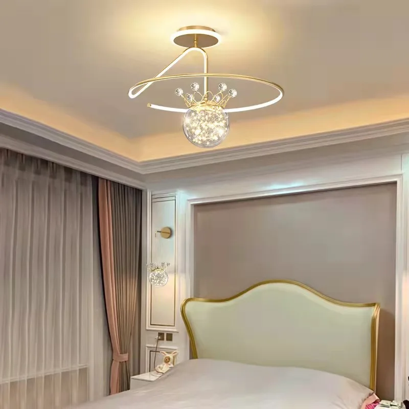 

Minimalist Romantic Ceiling Chandelier Luxury Starry Crown Led Lamp for Bedroom Dining Living Room Home Decor Lighting Fixtures