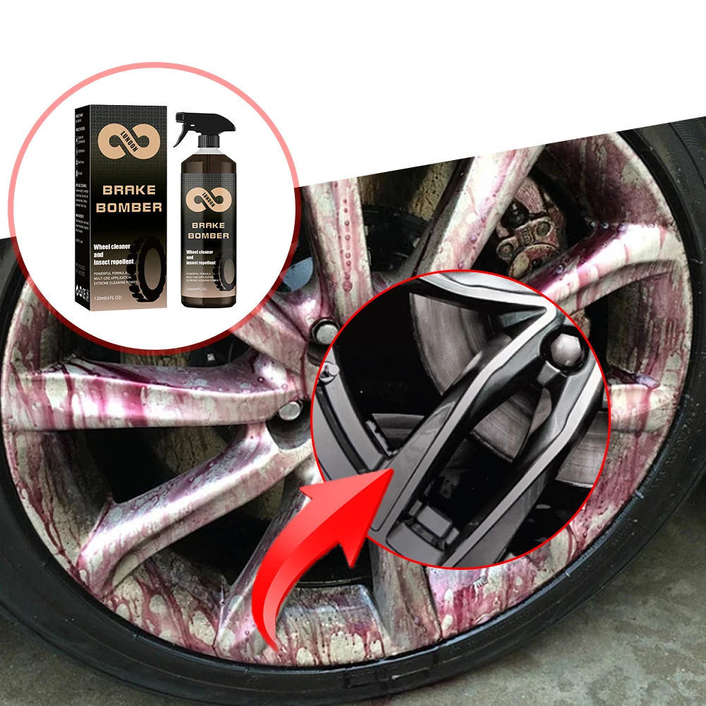 Tire Rim Cleaning Tool Wheel Iron Remover Car Wash Wheel Cleaning Spray Powerful Wheel Cleaner Bug Remover Versatile Brake Dust Remover Safe on Alloy Chrome Painted