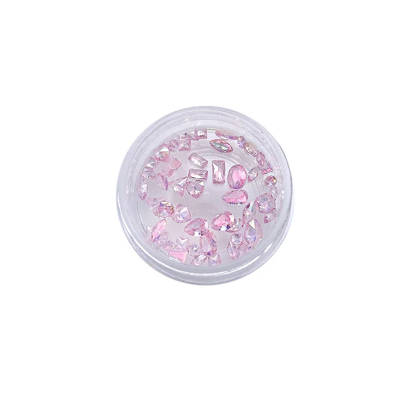 50Pcs/Box Ice-Clear Zircon Nail Gems for Ultra Sparkle Mini Pointed Bottom Nail Decoration Mix Style Nude Zircon – Detail 5