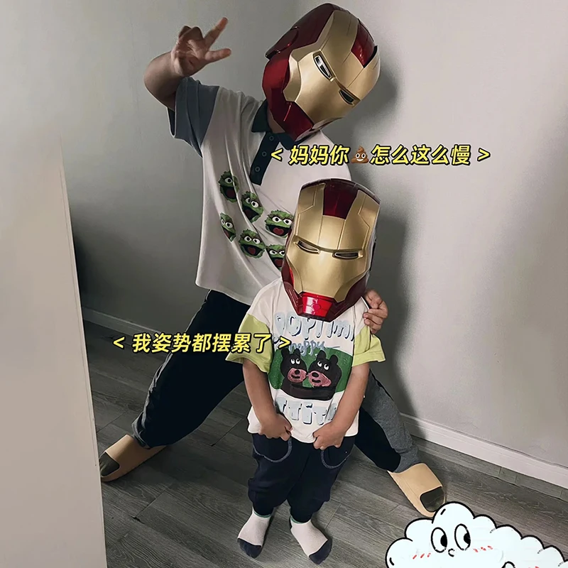 Neuer 1:1 Iron Man Elektrohelm, mehrteiliges, manuell zu öffnendes Helmmodell, leuchtend, Spielzeug für Erwachsene und Kinder, Geschenk – Detail 10