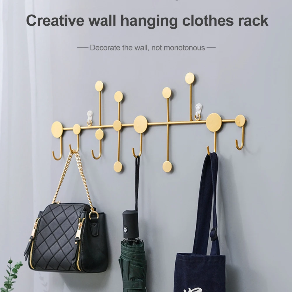 Clothes Hook Clothes Rack Wall Mounted Coat Rack Key Storage Holder Home Decoration Iron Wall Accessories
