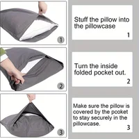 1pc 100% Cotton brushed Color block Pillowcases , Super Soft and Cozy, Wrinkle, Fade, Stain Resistant with Envelope Closure 2