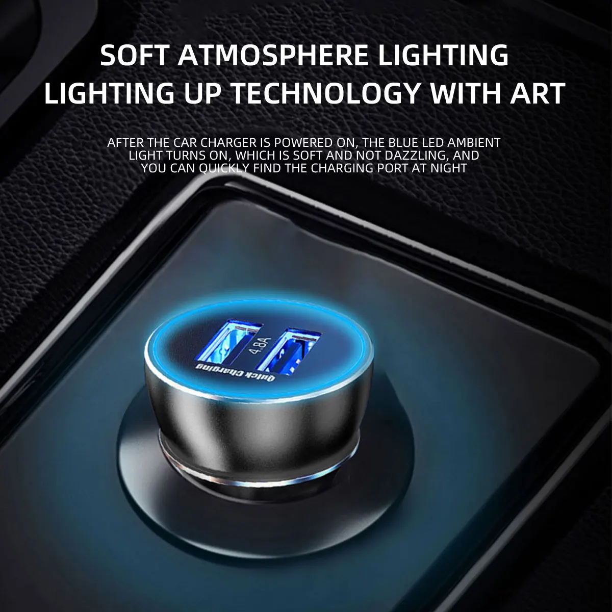 Universal Dual Port USB Car Charger - Mini Super Fast Charge Adapter