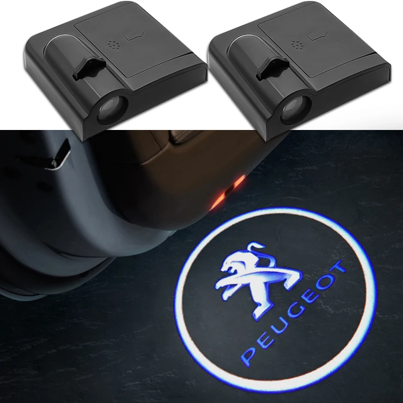 Led HD Car Door Welcome Light Laser Car Door Projector Lamps For Peugeot 3008 508 408 206 CRZ 1008 4008 5008 GT Accessories