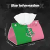 AKA Sorority Gifts Print Facial Tissue Box Cover Rectangular 1908 Pink Green PU Leather Tissue Box Holder for Home Office Car 4