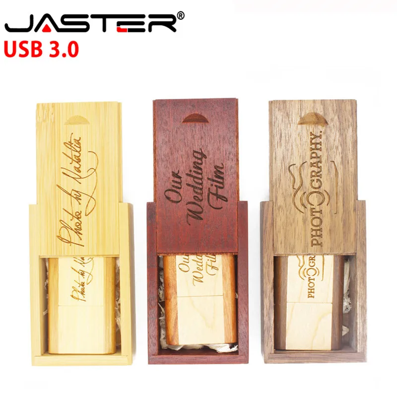 Jaster Usb 3.0 Chiavetta Usb Girevole In Legno Pendrive 64Gb 16Gb 32Gb Memory Stick Usb Creativo Logo Incisione Regali Di Nozze