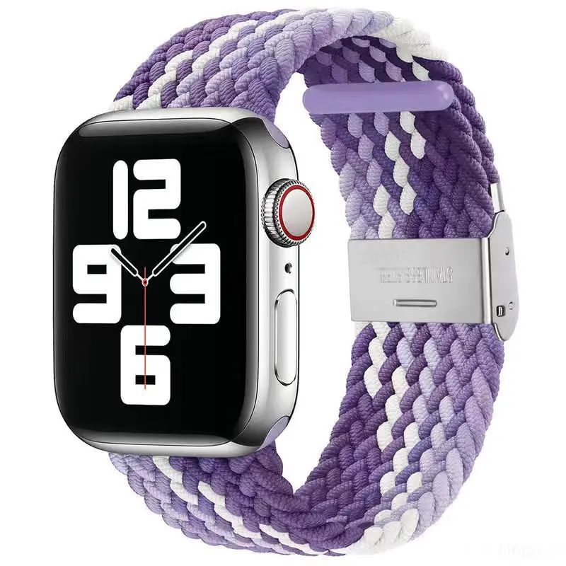 Braided Solo Loop Strap For Apple watch Band 44mm 45mm 42mm 40mm 46mm 41mm Ultra 2 49mm Bracelet iWatch Series 10 9 SE 8 7 6 5 4 – Detail 4