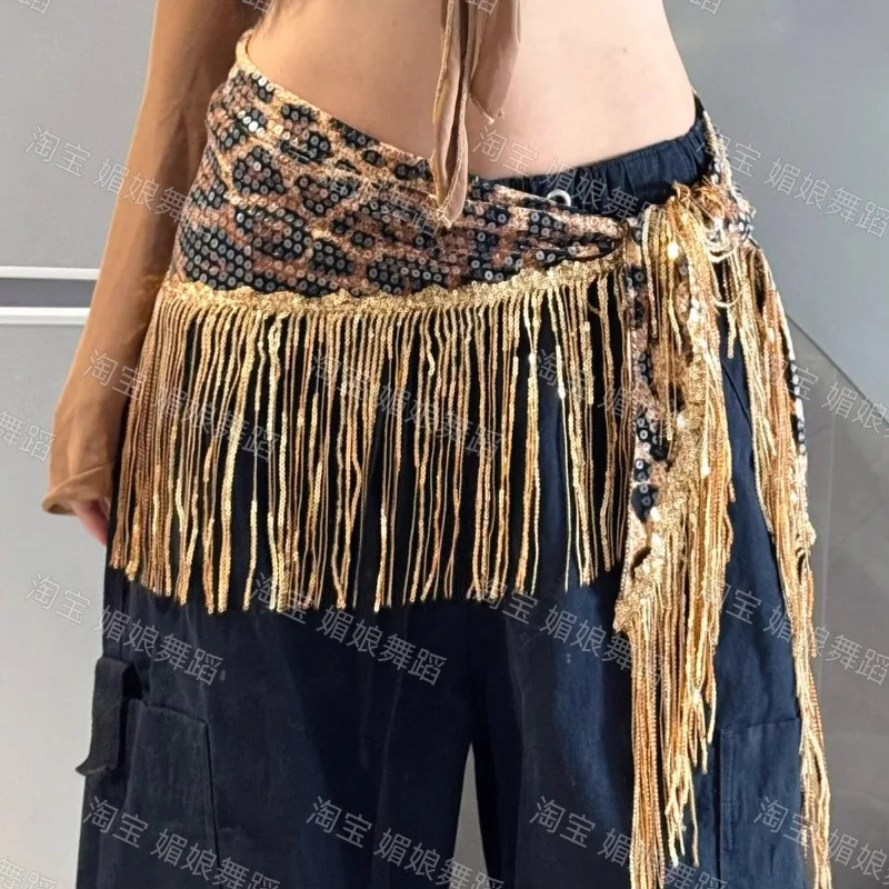 customized Jazz dance leopard print fart curtain street trend sequin