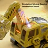 Alloy Children Remote Control Excavator Toy Car 2.4G 12 Channel Analog sound effects Cartoon Dinosaur Boy RC Excavator Toy Car 4