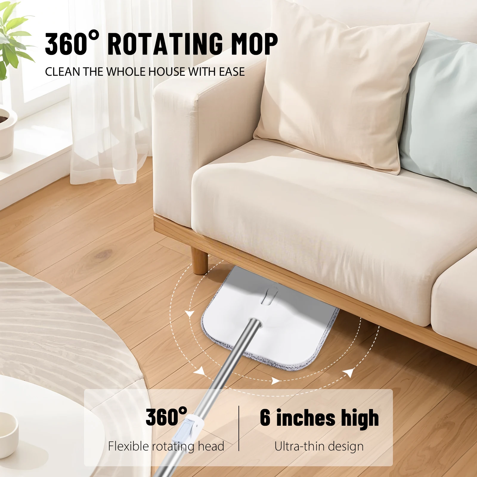 360° Spin Mop and Bucket Tool Set, Home Office Spin Mop Dehydrate ,For Floor Tile Wood Window Cleaning Washable Fiber Cloth Mopp