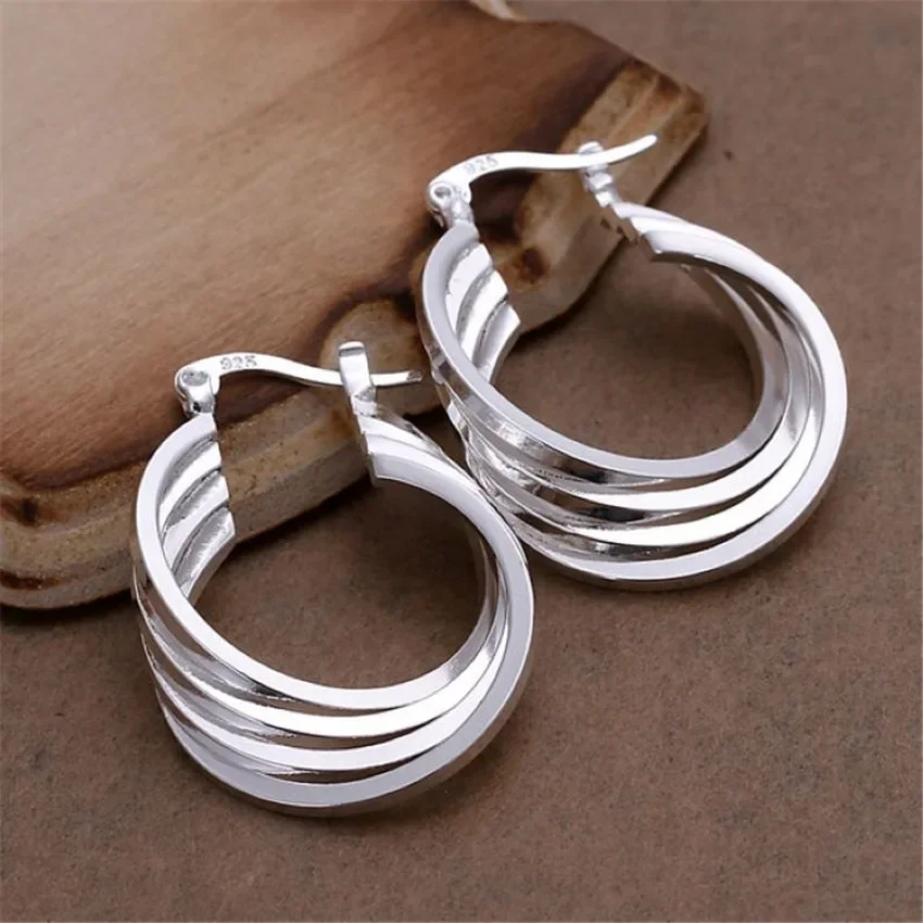 Christmas Gift Silver 925 Plated Earrings Factory Direct stud earrings dangle earrings hoop earrings drop earrings pendant earrings long earrings crystal earrings ear loops jewelry