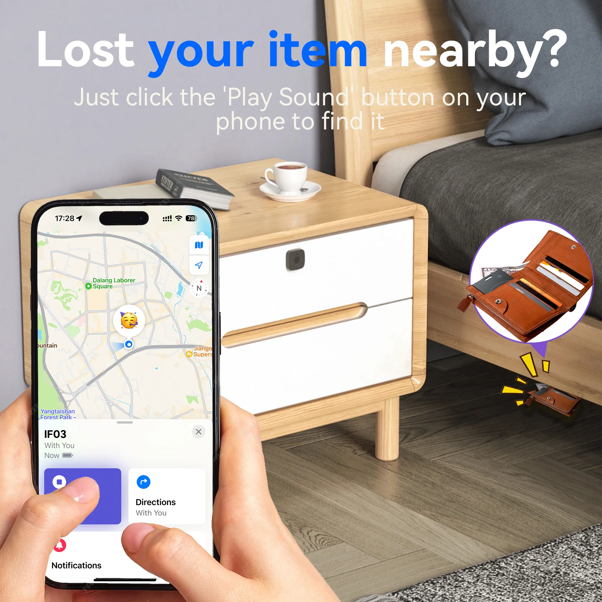 GPS tracker for Apple IOS System Item Finder Anti Lost Reminder Device MFI Rated