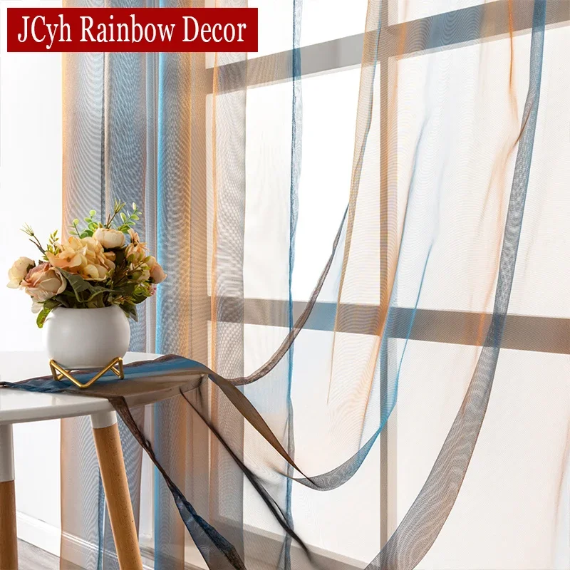 Luxury Sheer Tulle Curtains For Living Room Hall Window Curtain For Bedroom Voile Kitchen Door Curtains Modern Home Decor Drapes