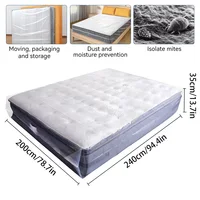 150/200x240x35cm Mattress Protector Packaging Bag Moisture-proof Dust Cover Thickness 0.08mm PE Transparent Moving Home Storage 2