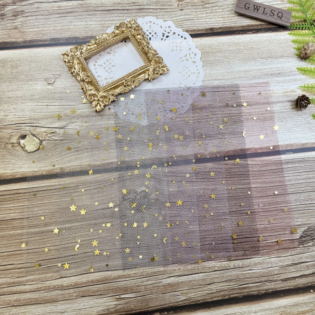 Scrapbook Paper Craft Paper Scrapbooking Material Scrapbook Materials Scrapbooking Paper 10Pcs A5 Glod Moon Stars Mesh Paper Scrapbooking Decorate Gauze DIY Junk Journal Planner Collage Background Paper Craft Material