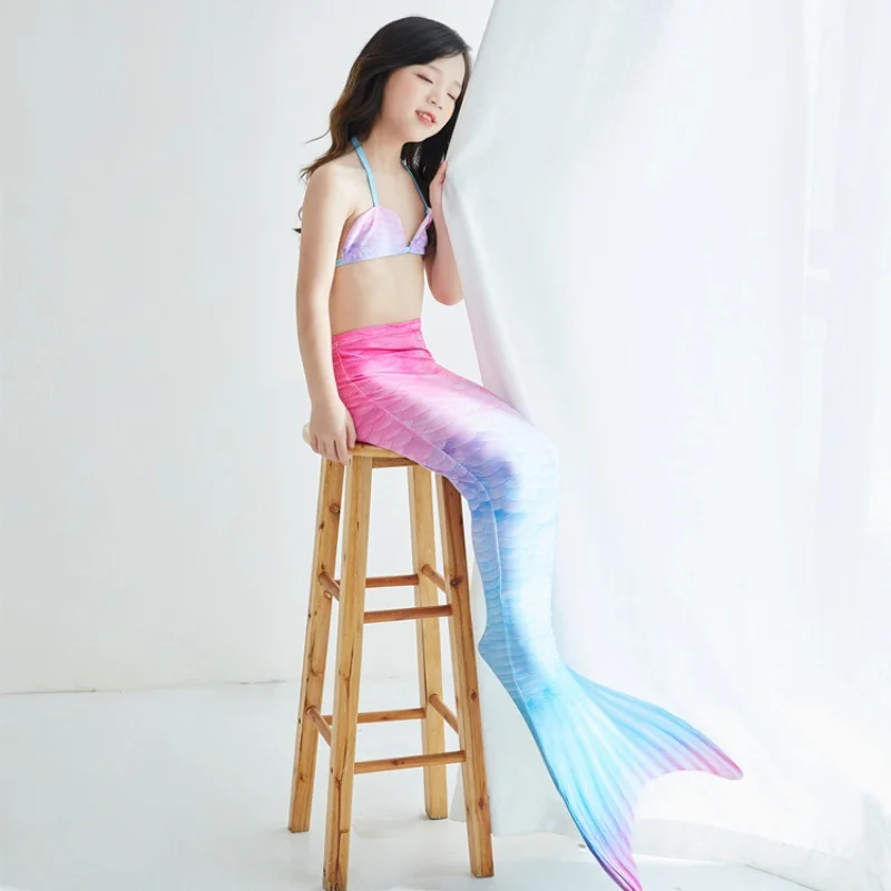 인어 꼬리 어린이 소녀 인어 의상, 어린이 비키니 수영복 드레스, 코스프레 의상