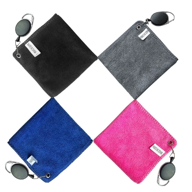 Golf Towel Microfibre Cleaning Cloth for Golfers Absorbent and Quick Drying with Retractable Hook for Sports Enthusiasts - Image 3
