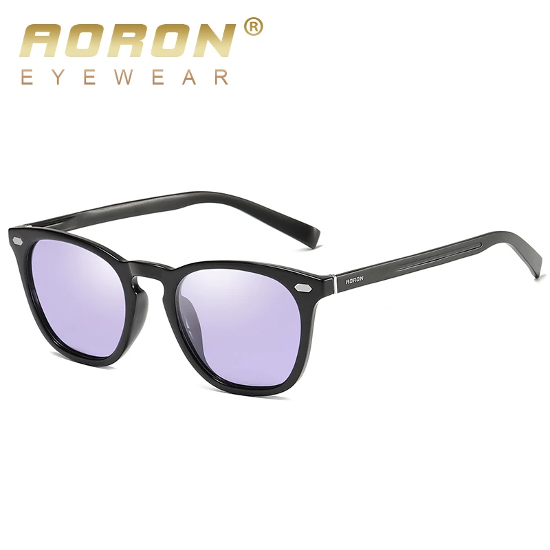 AORON Unisex Classic Round Polarized Photochromic Sunglasses with TR Frame & Aluminum-Magnesium Temples