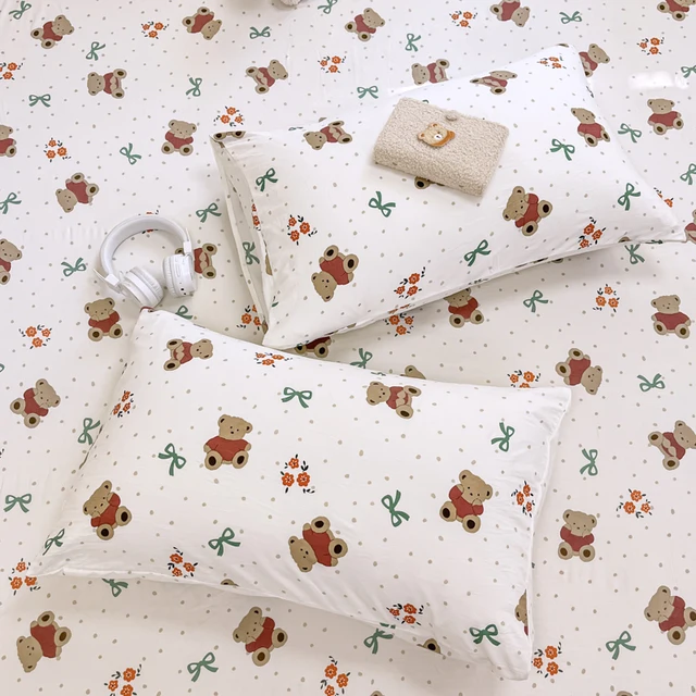Drap-housse imprimé en microfibre pré-lavage ultra doux avec taies d'oreiller – Protecteur de matelas, hypoallergénique, facile d'entretien 3