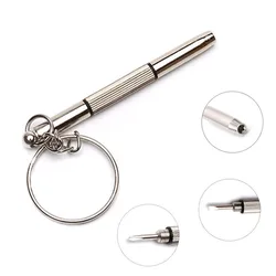 Portable 3 In 1 Screwdriver Eyeglass Sunglass Watch Repair Screwdriver Set Keychain Stainless Steel Mini Screwdriver Hand Tools