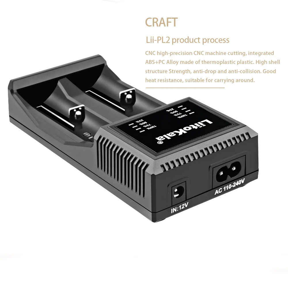 LiitoKala Lii-PL2 LED 3.7V/1.2V NiMH 18650 18350 18500 21700 20700 26650 Recharge Lithium Battery Charger