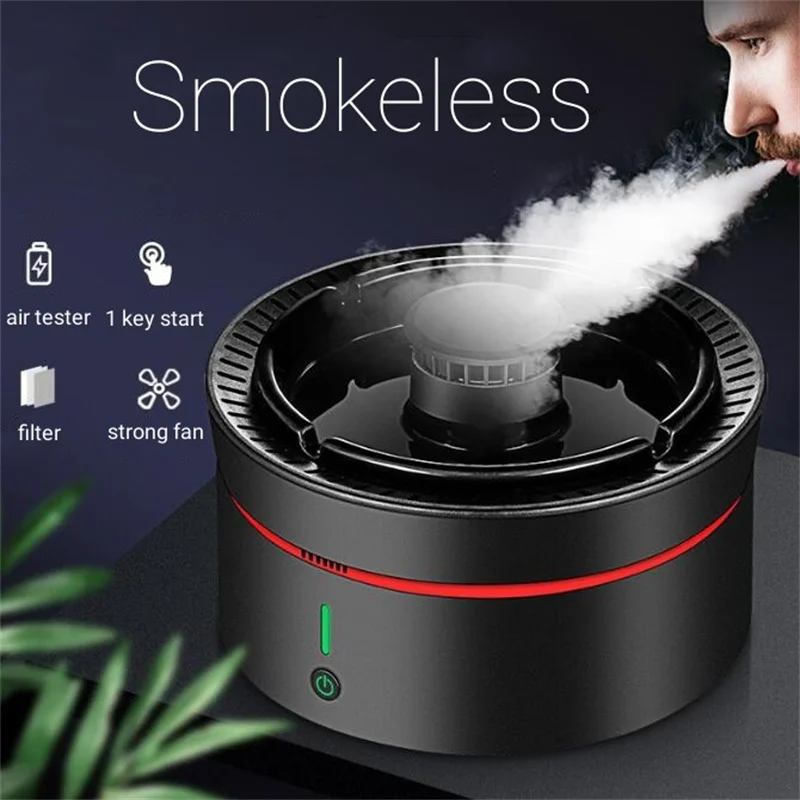 Smart Ashtray Usb Ceramic with Smoking Filter Electric Rechargeable Smoke  Vaccum Cleaner Air Purifier Car Anti Smell Ash Tray - AliExpress