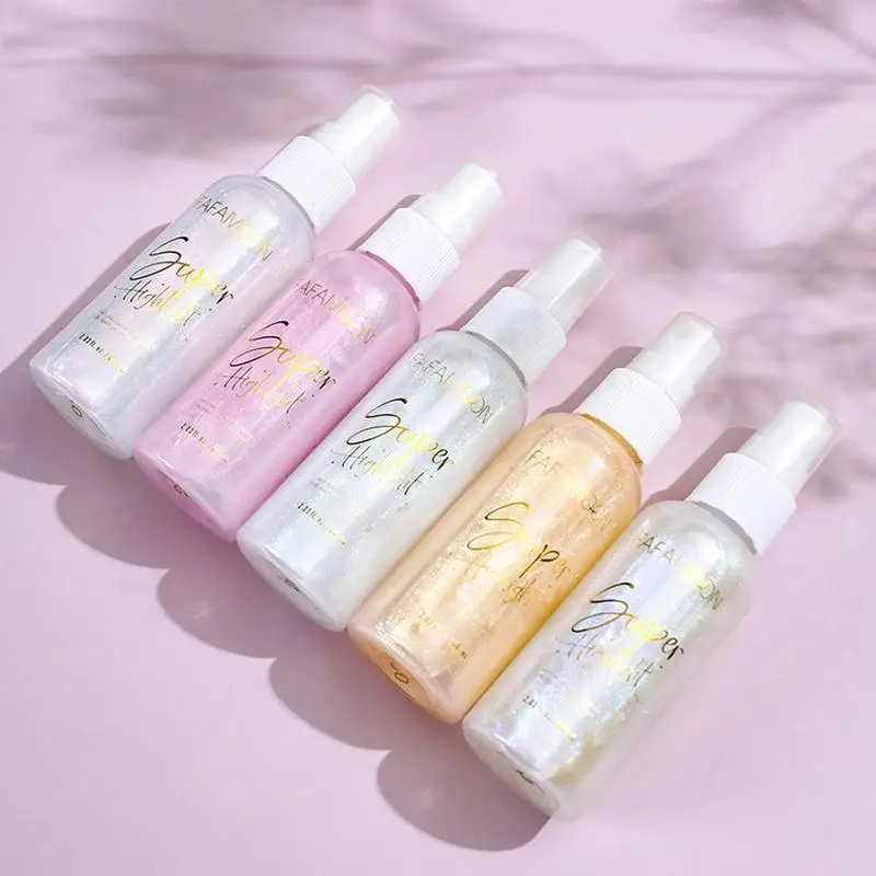Highlighter Powder Spray High Gloss Glitter Powder Glitter Powder Spray Shimmer Sparkle Powder Face Body Highlighter 60ml 3