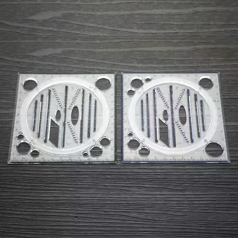 다기능 자 눈금자 드로잉 템플릿 아트 디자인 건축 입체 기하학 원형 제도 측정 스케일 귀여운 자