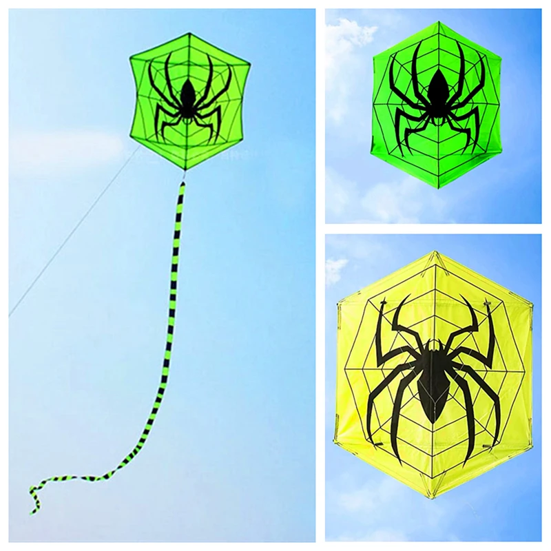 

free shipping spider kite flying for adults handle outdoor toys parachute kites hexagonal kite garden toys steering kite flying