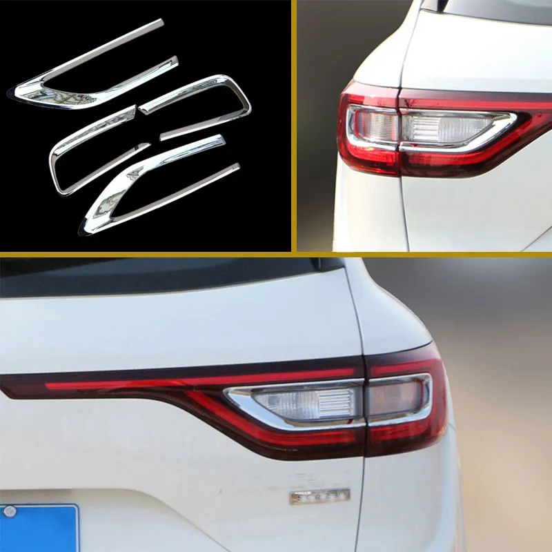 Fit for Renault Koleos Samsung QM6 2016-2021 Car Chrome Rear Tail Lights Protection Trim Rear Lamps Cover Sticker 1