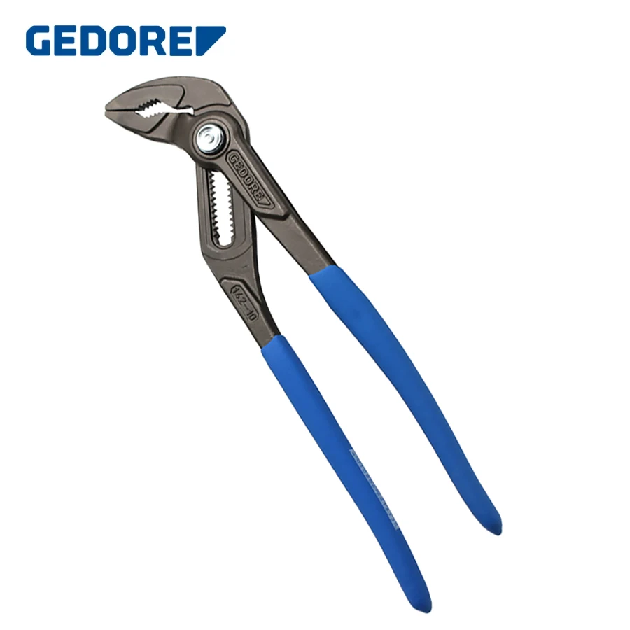 

GEDORE Tools 142-10 TL Water Pump Pliers with Comfort Grips15-way Pipe Universal Pliers 10" Fast Adjust Tongue and Groove Pliers