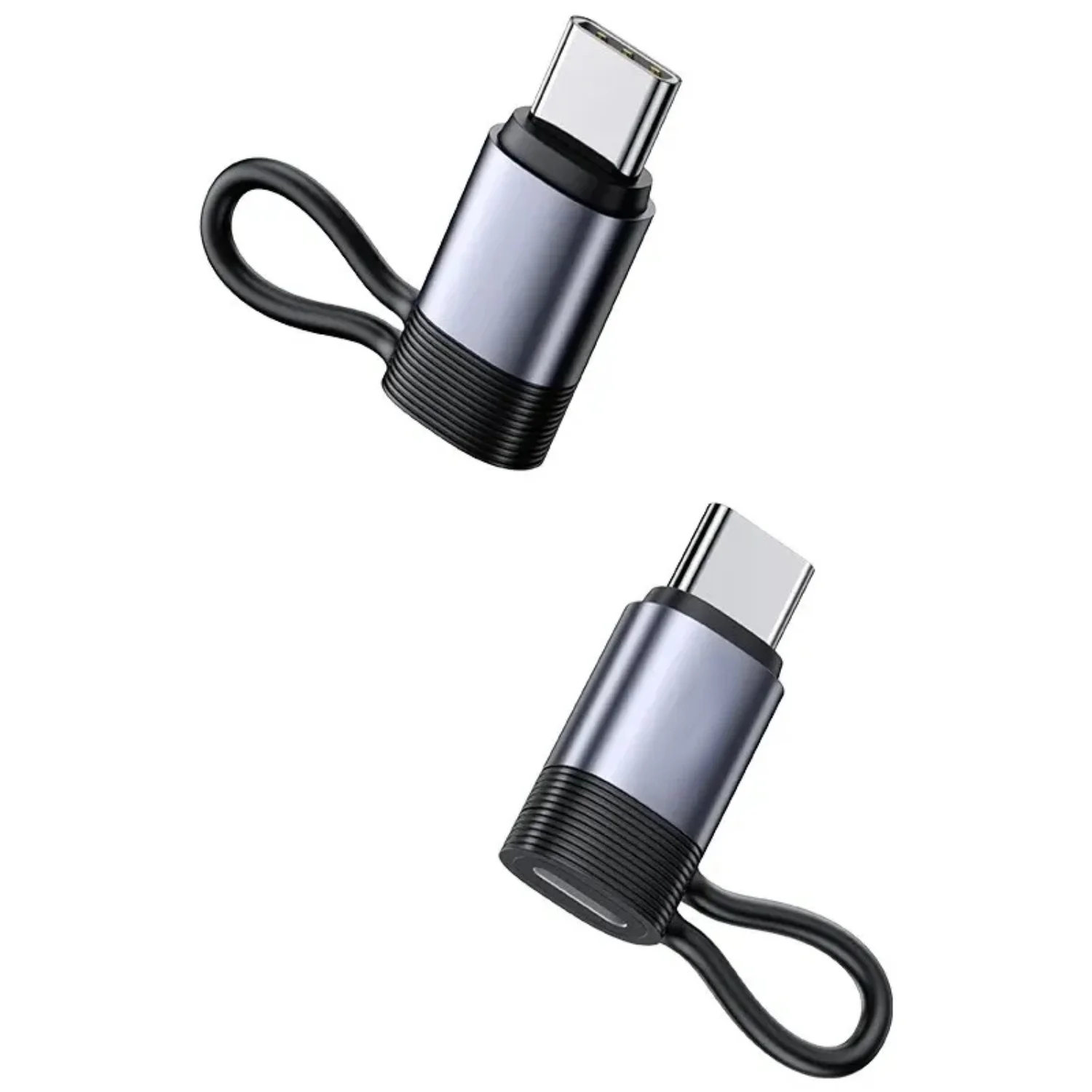 SJ677 Lightning To Type-C PD Aluminum Alloy Adapter IPhone15 Series Fast Charging Anti-loss Lanyard