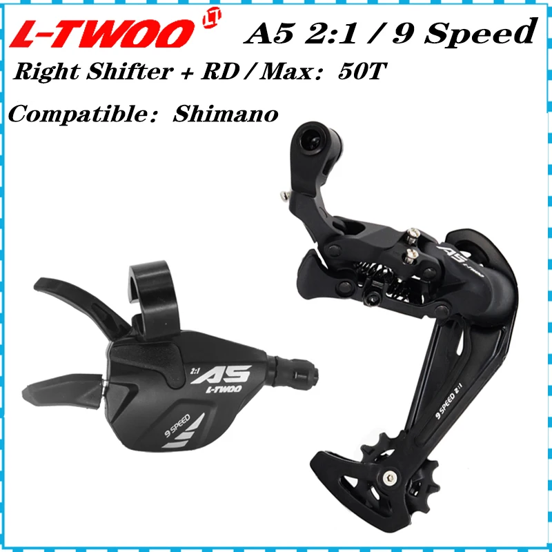 

LTWOO A5 2:1 1X9 9 Speed Derailleurs Trigger Groupset 9s 9v Shifter Lever 9 Speed Rear Derailleur Switches Compatible Shimano