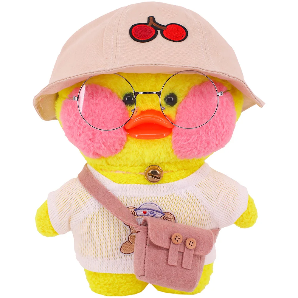 4 Piece/Set 30 Cm Duck Doll Clothes Accessories Handmade Sweater lalafanfan Plush Stuffed Toy Glasses Bag Stuffed Animal Gifts