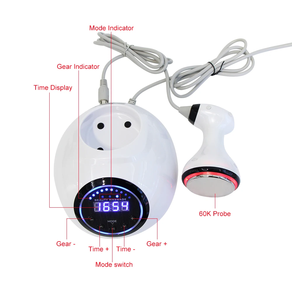 Portable 80K Cavitation Ultrasonic Body Slimming Beauty Machine Weight Loss Fat Burner Skin Tightening Facial Body Massager