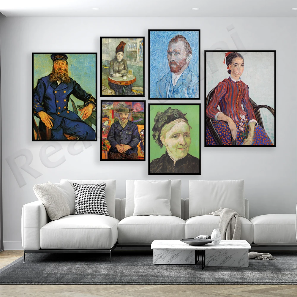 

Portrait of Van Gogh's Mother, Self-Portrait, Père Tanguy, Vincent van Gogh Agostina Segatori in Le Tambourin Art Print Poster