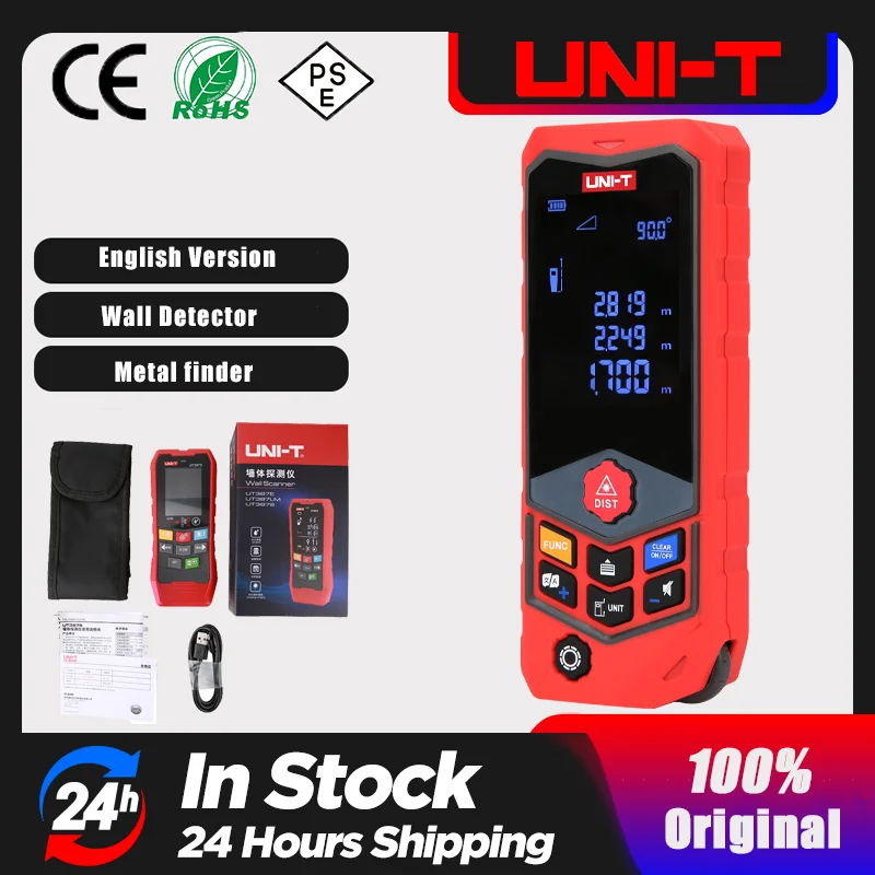 Uni-T 4 In 1 Multifunzione Metal Detector Ut387Lm Scanner Da Parete Telemetro Legno Tensione C. A. Live Wire Stud Finder Meter Tester