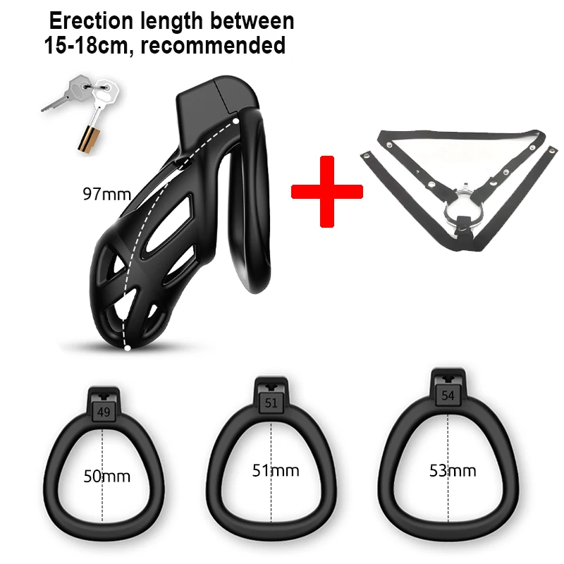 3D Print Male Chastity Cage Set Anti Off Lock Penis Ring Cock Cage Kit Trainer Sex Toys For Men penis chastity cage chastity lock sex toy chastity cage accessory penis cock ring