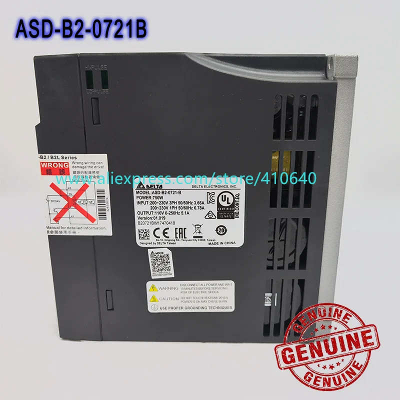 100% GENUINE Delta AC servo drive ASD-B2-0721-B ASDA-B2 series 220v 750w Single Phase !