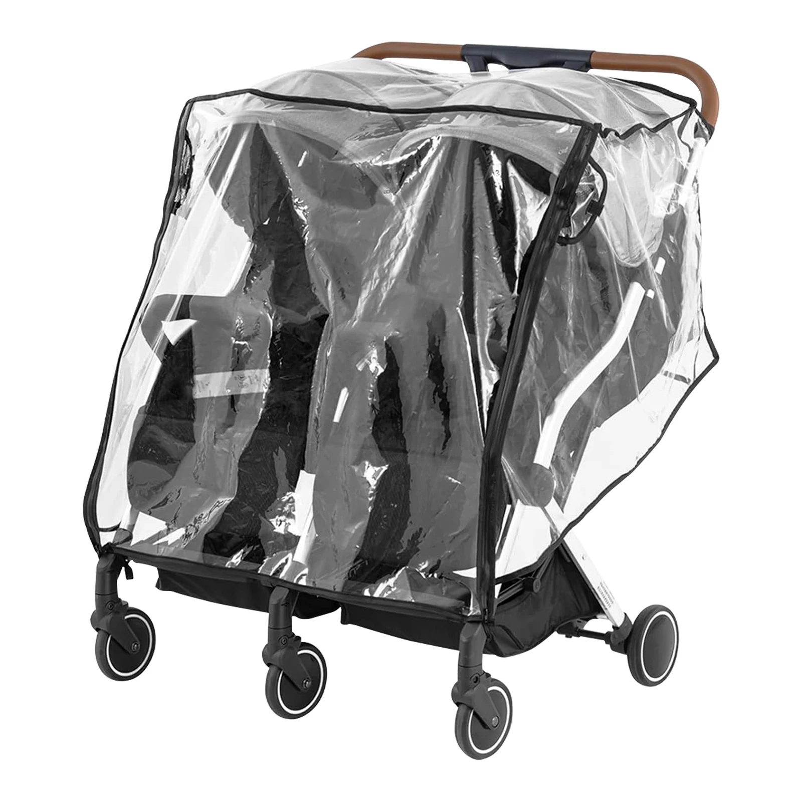 Double Stroller Rain Cover Universal for Side by Side Baby Stroller Raincoat Transparent Twins
