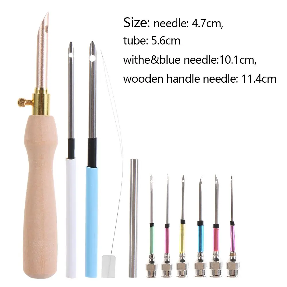 1-17Pcs Punch Needle Tool Kit Embroidery Stitching Punch Needle & Needle  Threader Knitting Embroidery Poking