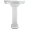 22" Corner Pedestal Bathroom Sink in White, with Overflow and Pre-Drilled 4" Centerset Faucet Holes  Porcelain Scratch 4