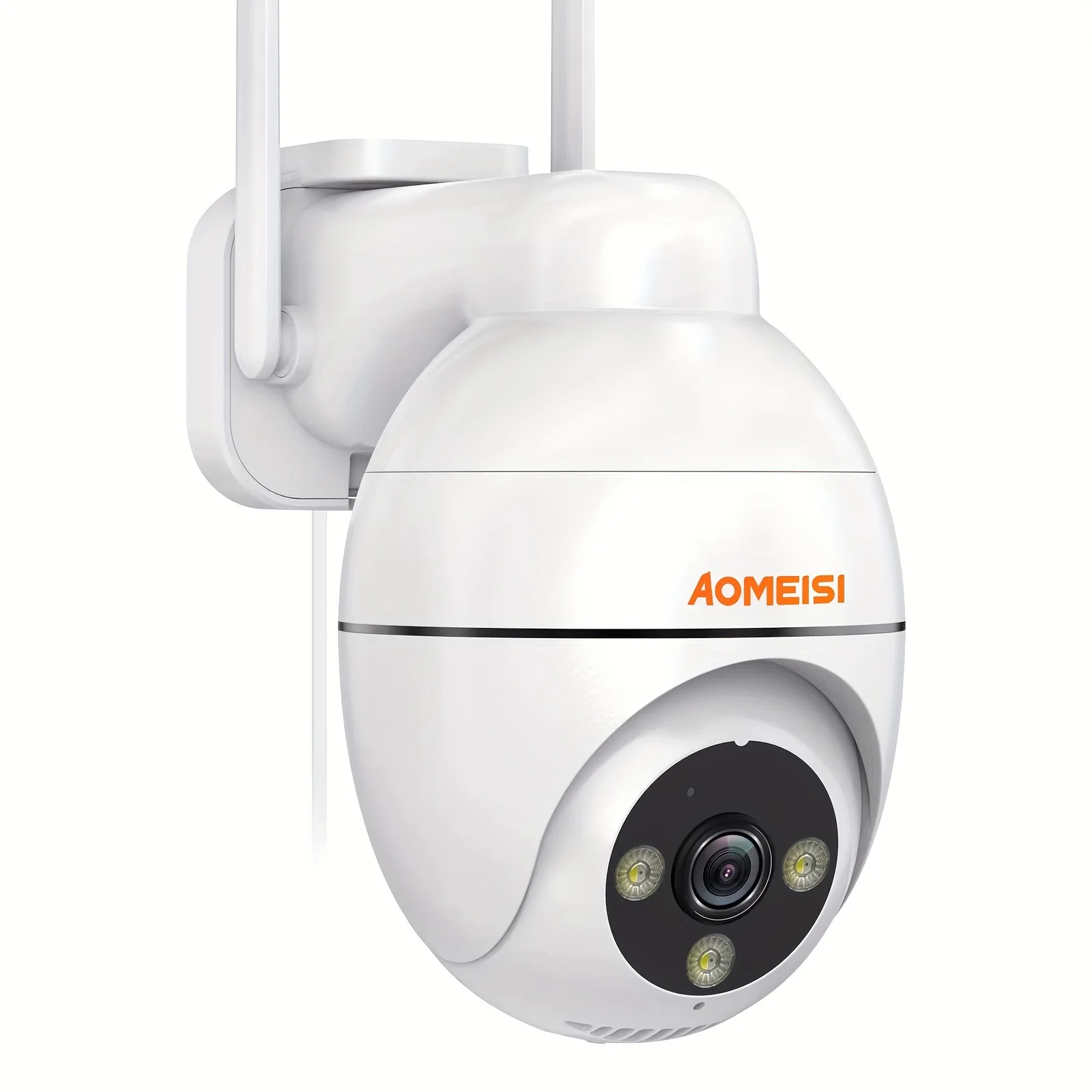 

3MP Security Camera Outdoor, 360°View Pan/Tilt, Two-Way Audio,Easy To Setup, Audible Flashlight Alarm,Motion Alert,SD Slot & Cl