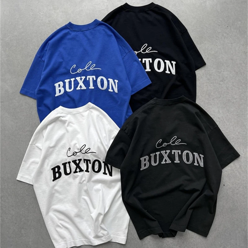 

23SS футболка с круглым вырезом с вышивкой Коула бюкстон с буквами для мужчин и женщин оверсайз 2023ss летняя стильная повседневная футболка CB футболки топы