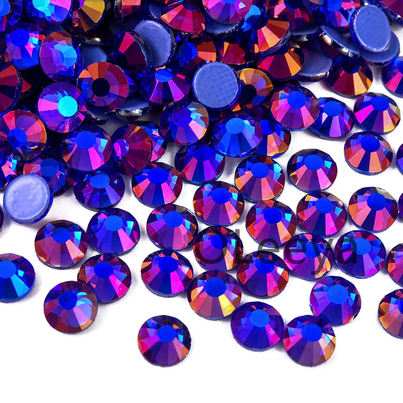 Oleeya Glitter Hotfix Rhinestones - 1440pcs Crystal Pack for DIY Nail Art Accessories