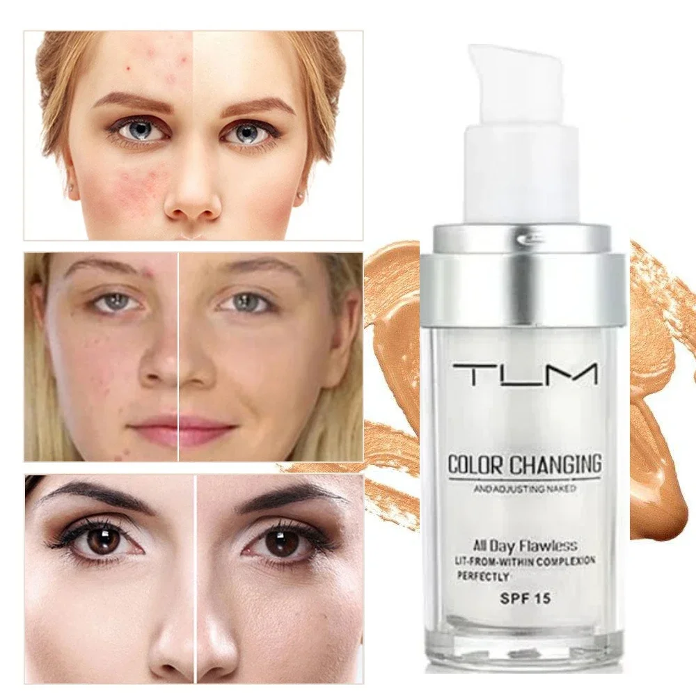 30ML TLM Foundation Color Changing Makeup Base Nude Face Full Cover Matte Concealer Long Lasting Make Up Liquid Foundation Cream 5