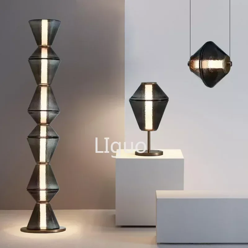

Nordic Creative Design Glass Floor Lamp Living Room Sofa Study Bedroom Bedhead Pendant Lamp Atmosphere Standing LED Table Lamp